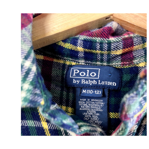 Women's Colorful Flannel Button Front Shirt M - Picture 3 of 5